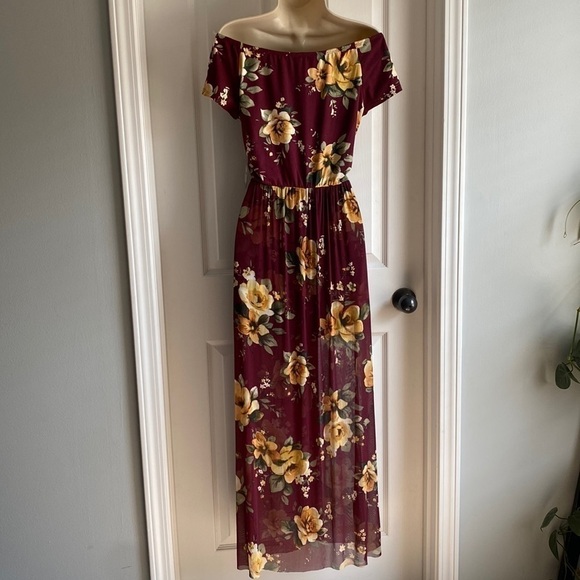 🆕 BeBop Off-Shoulder Romper with Skirt Floral Playsuit Large - Picture 8 of 14